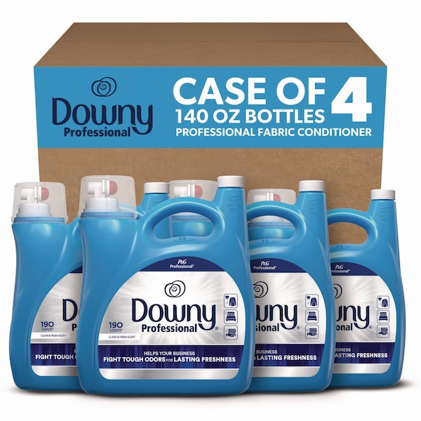 Downy Professional Commercial Liquid Fabric Softener, Clean and Fresh Scent, 140 oz Pour Bottle, 4PK - 80782763
