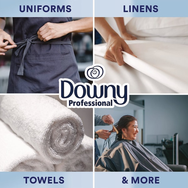 Downy Professional Commercial Liquid Fabric Softener, Clean and Fresh Scent, 140 oz Pour Bottle, 4PK - 80782763