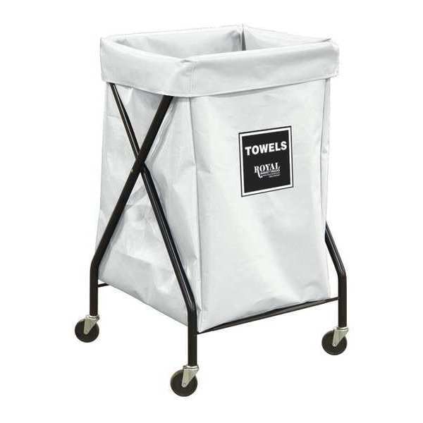 Royal Basket Trucks X-Frame Cart, 6 Bu, WH Vinyl, Towels - R06-WWX-XTA-3ONN