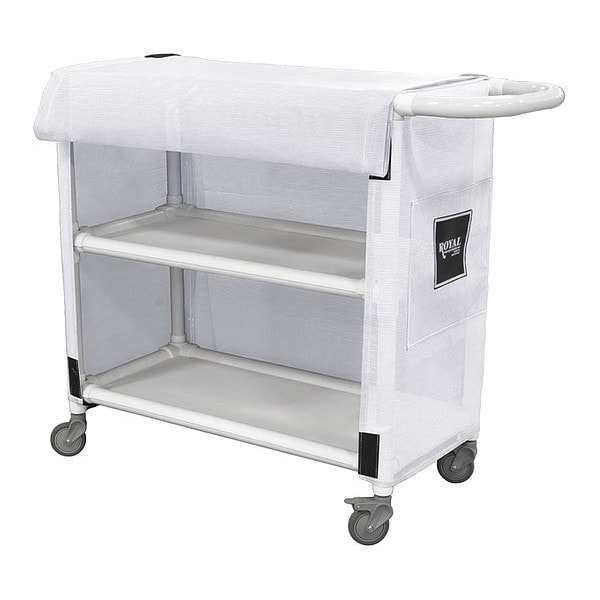 Royal Basket Trucks PVC Cart, 24", 2 Shlf, White Mesh - R24-WWX-L2A-3ULN