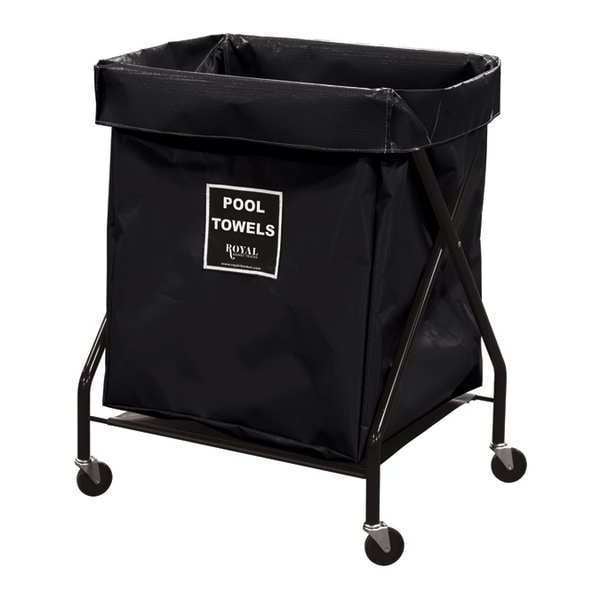 Royal Basket Trucks X-Frame Cart, 8 Bu, BK Vinyl, Pool Twl - R08-KKX-XPA-3ONN