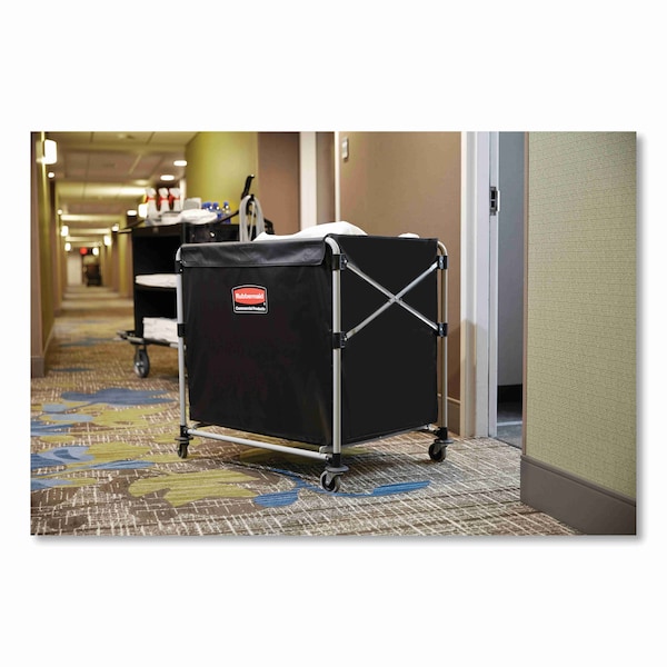 Rubbermaid Commercial Collapsible XCart, Steel, 8 Bushel Cart, 24.1w x 35.7d x 34h, Blk/Slvr - 1881750