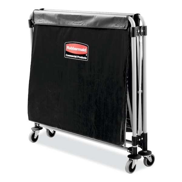 Rubbermaid Commercial Collapsible XCart, Steel, 8 Bushel Cart, 24.1w x 35.7d x 34h, Blk/Slvr - 1881750