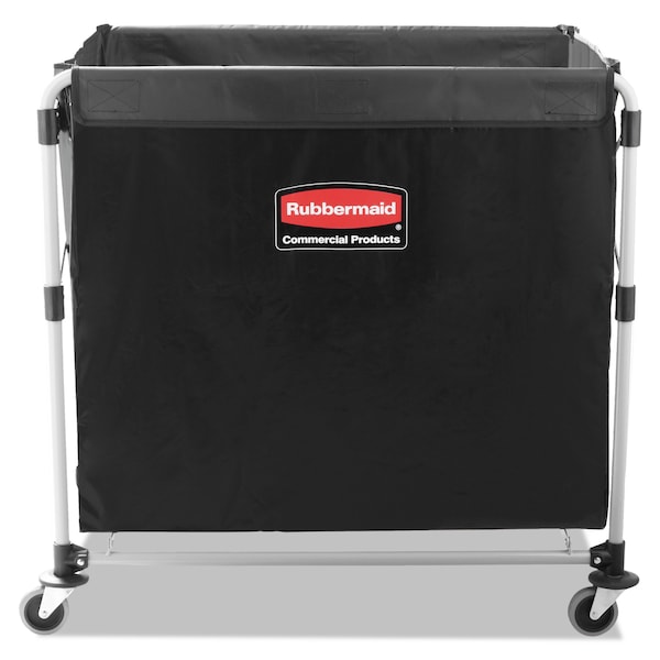Rubbermaid Commercial Collapsible XCart, Steel, 8 Bushel Cart, 24.1w x 35.7d x 34h, Blk/Slvr - 1881750