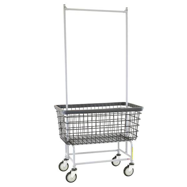 R&B Wire Products Wire Utility Cart with Double Pole Rack, 6 Bushel, Dura-Seven Anti-Rust Coating - 201H56/D7