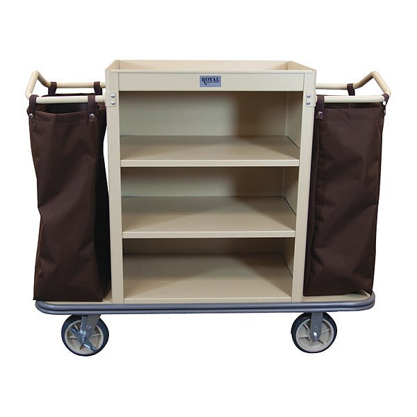 Royal Basket Trucks Housekeeping Cart, Beige, Standard - G55-TNX-M3C-2NN
