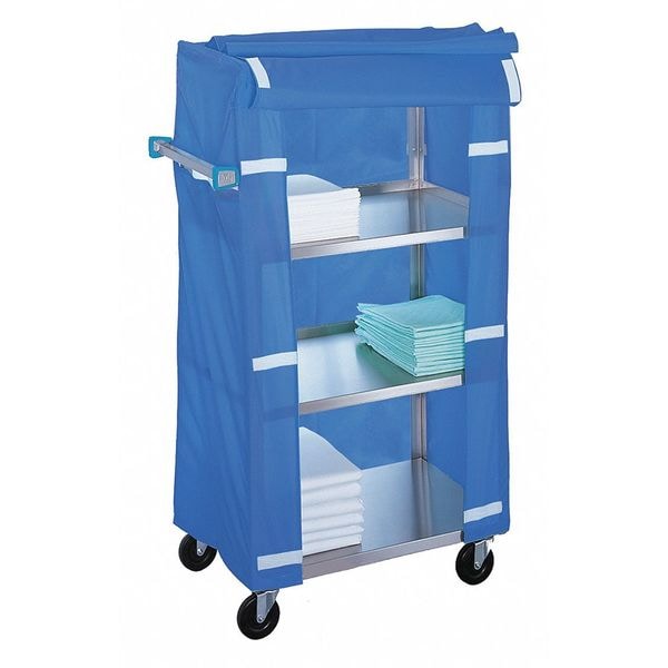 Lakeside Stainless Steel 4-Shelf Linen Cart w/Cover, 300 lb Capacity - 332