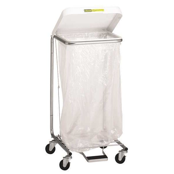 R&B Wire Products Single Medium Duty Hamper with Foot Pedal, 35" High - 692