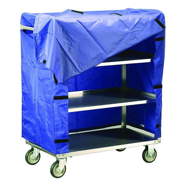 Lakeside Stainless Steel 4-Shelf Linen Cart w/Cover, 500 lb Capacity-21"x33" - 442