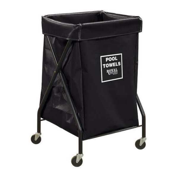Royal Basket Trucks X-Frame Cart, 6 Bu, BK Vinyl, Pool Twl - R06-KKX-XPA-3ONN