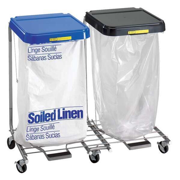 R&B Wire Products Double Medium Duty Hamper with Foot Pedal, 35" High - 694