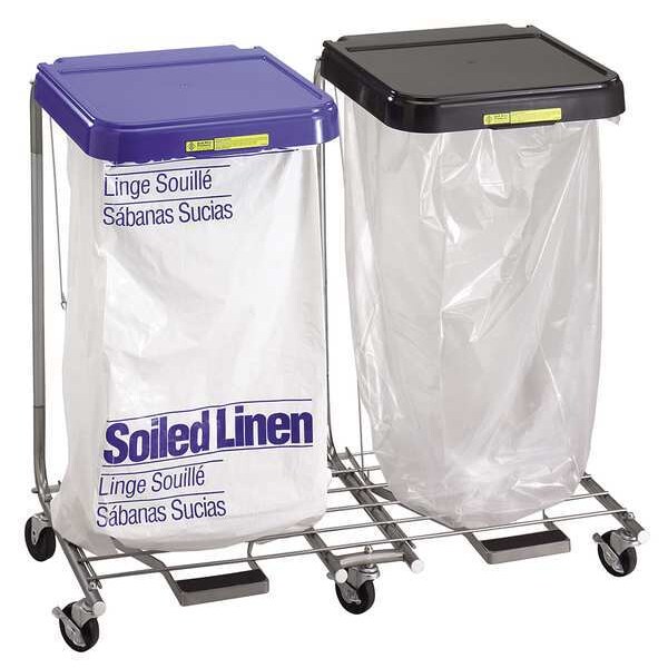 R&B Wire Products Double Medium Duty Hamper with Foot Pedal, 35" High - 694