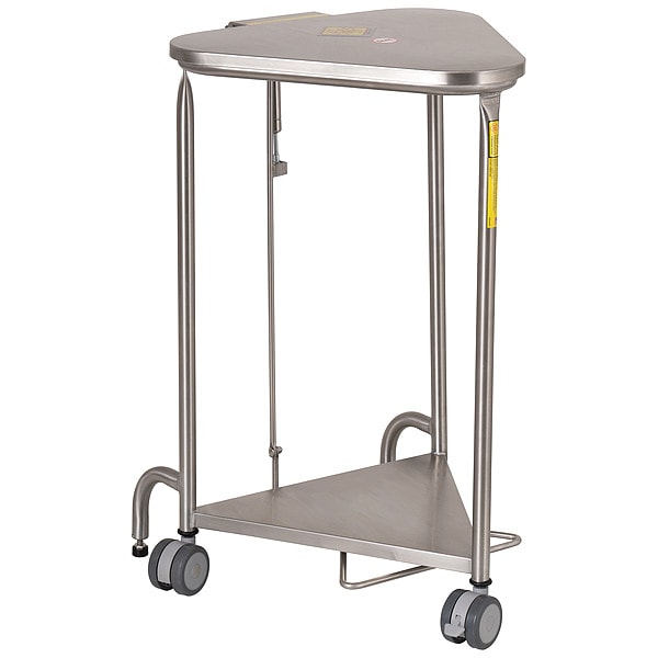 R&B Wire Products Deluxe Triangular Hamper with Quiet Closure Lid, Stainless Steel - 669SS