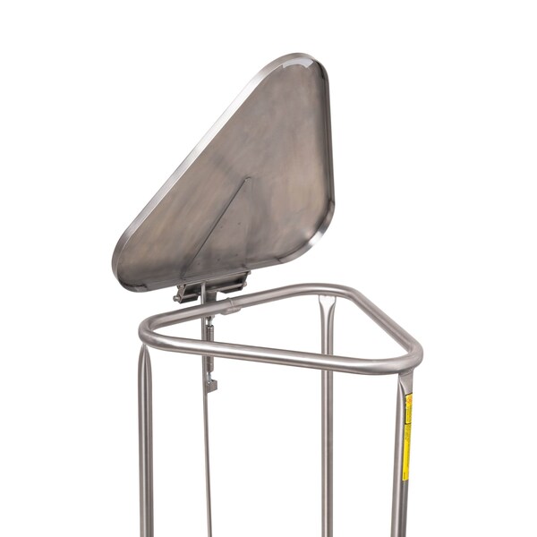R&B Wire Products Deluxe Triangular Hamper with Quiet Closure Lid, Stainless Steel - 669SS