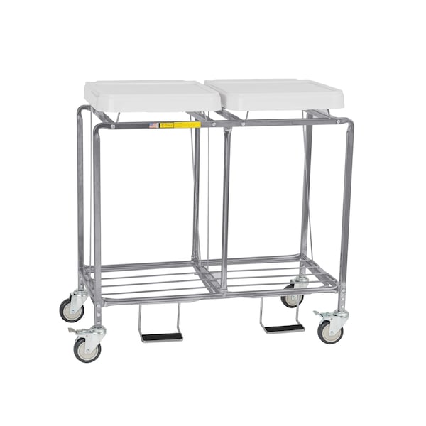 R&B Wire Products Double "Leakproof" Hamper with Foot Pedal, No Bags - 684NB