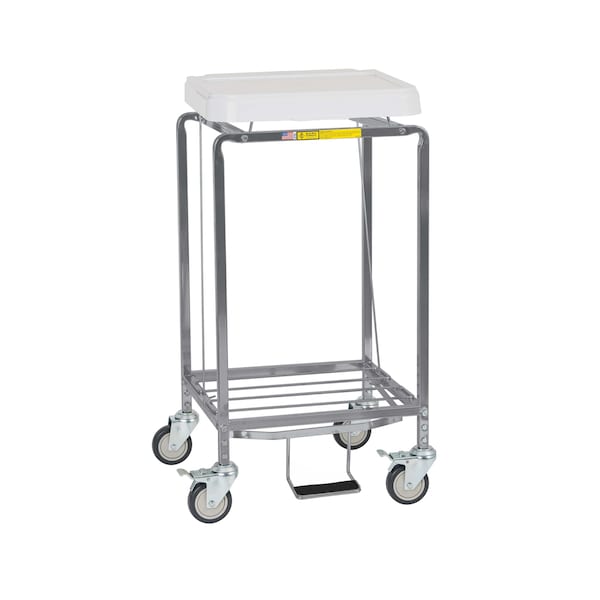 R&B Wire Products Single "Leakproof" Hamper with Foot Pedal, No Bag - 682NB