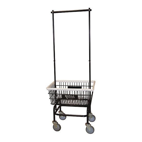 Royal Basket Trucks Laundry Cart, Black, 3.4 cu. ft. - G27-BKX-W2A-5UNN