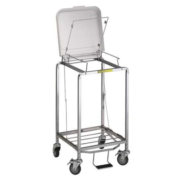 R&B Wire Products Single "Easy Access" Hamper with Foot Pedal, No Bag - 672NB