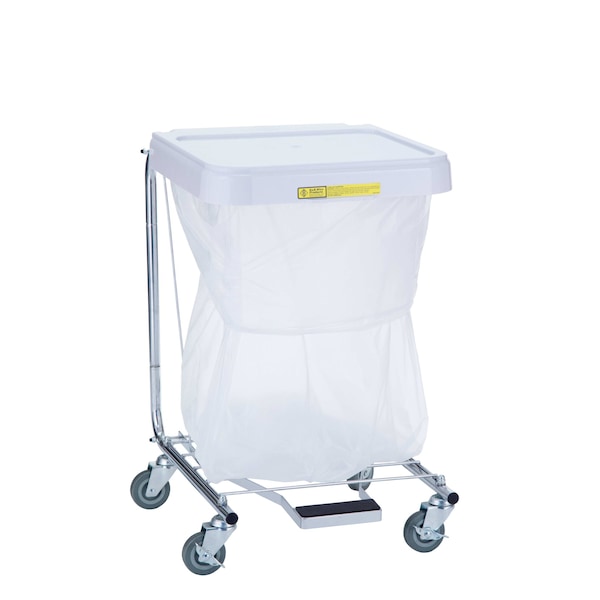 R&B Wire Products Single Medium Duty Hamper with Foot Pedal, 28" High - 692/28