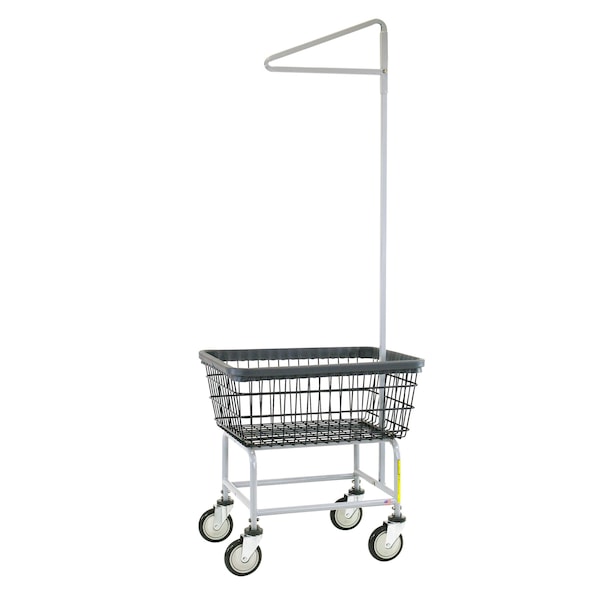 R&B Wire Products Wire Utility Cart with Single Pole Rack, 2.5 Bushel, Dura-Seven Anti-Rust Coating - 100E91/D7