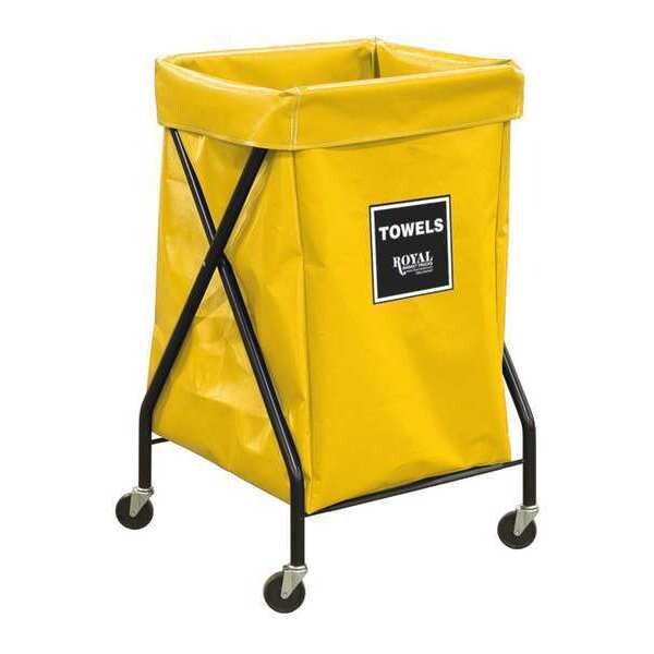 Royal Basket Trucks X-Frame Cart, 6 Bu, YL Vinyl, Towels - R06-YYX-XTA-3ONN