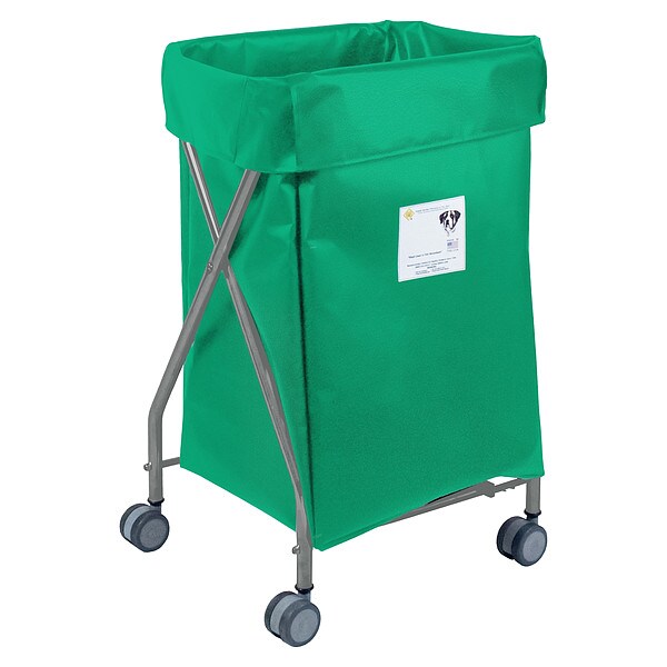 R&B Wire Products Wide Collapsible Hamper, 5 Bushel Capacity, Green Vinyl - 655FG