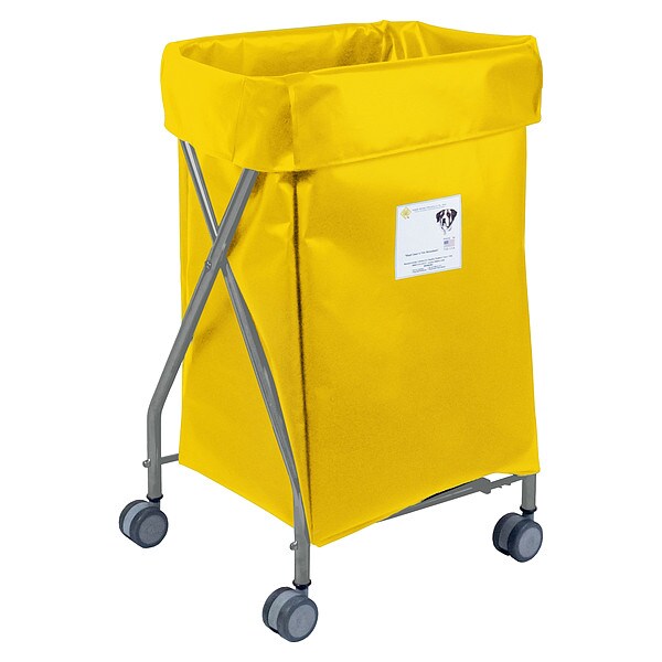R&B Wire Products Narrow Collapsible Hamper, 5 Bushel Capacity, Yellow Vinyl - 654YEL