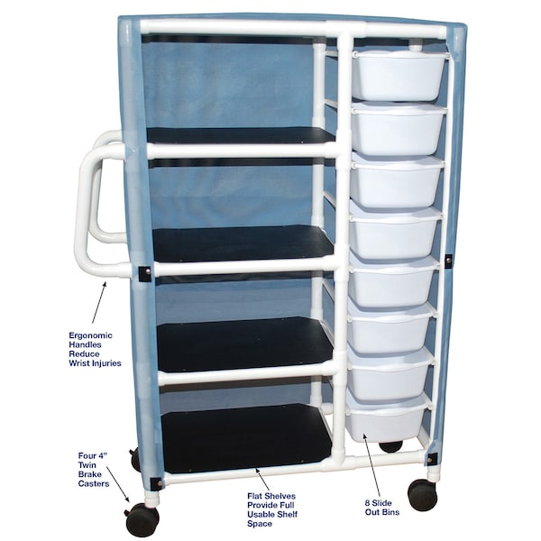 Mjm Internaitonal Combo Specialty Cart, Standard Mesh - Yellow - 370-8-SM-YL