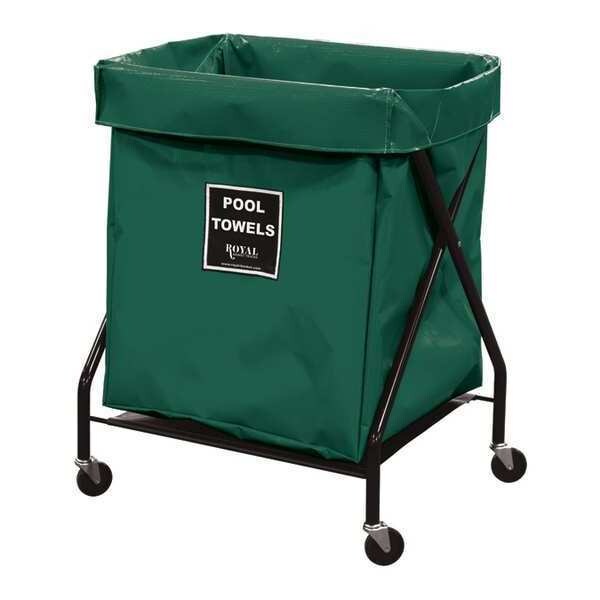 Royal Basket Trucks X-Frame Cart, 8 Bu, GN Vinyl, Pool Twl - R08-EEX-XPA-3ONN