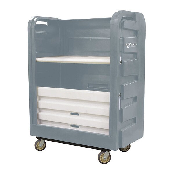 Royal Basket Trucks Turnabout Trk, 48 Cu ft., Gray, Plstc, A - R48-GRX-TPA-6UNN