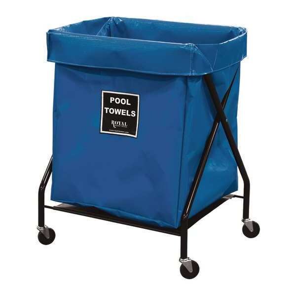 Royal Basket Trucks X-Frame Cart, 8 Bu, BL Vinyl, Pool Twl - R08-BBX-XPA-3ONN