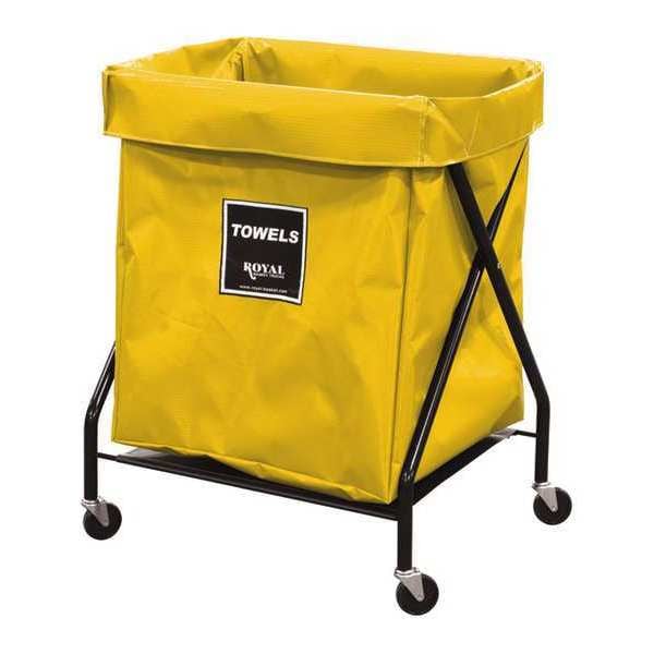 Royal Basket Trucks X-Frame Cart, 8 Bu, YL Vinyl, Towels - R08-YYX-XTA-3ONN