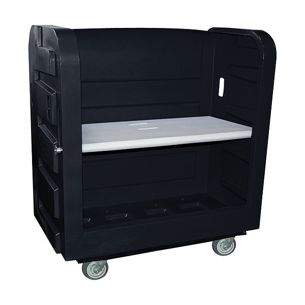 Royal Basket Trucks Linen Cart, Molded Plastic Shelves - G36-BKX-TPA-6UNN
