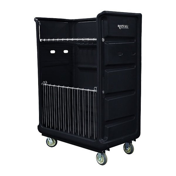 Royal Basket Trucks Linen Cart, Chrome Coated Wire Shelves - G48-BKX-TAC-6UNN