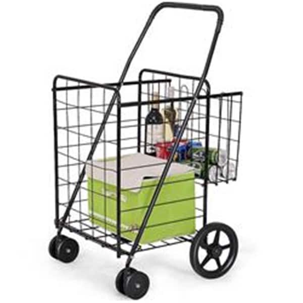 Total Tactic Jumbo Basket for Grocery Laundry Travel with Swivel Wheels - Black - TL32734