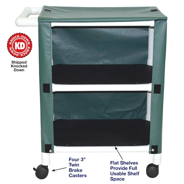 Mjm Internaitonal Two Shelf Linen Cart, Standard Mesh - Grey - 325-2C-SM-GY