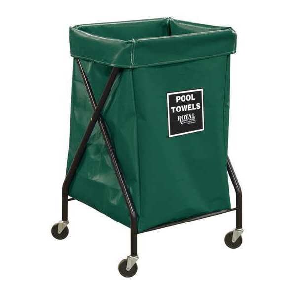 Royal Basket Trucks X-Frame Cart, 6 Bu, GN Vinyl, Pool Twl - R06-EEX-XPA-3ONN