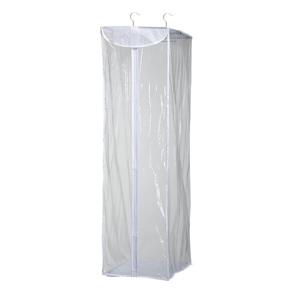 Honey-Can-Do Zipper, Plastic, Hanging Garment Rod, Clear, White - SFT-01415