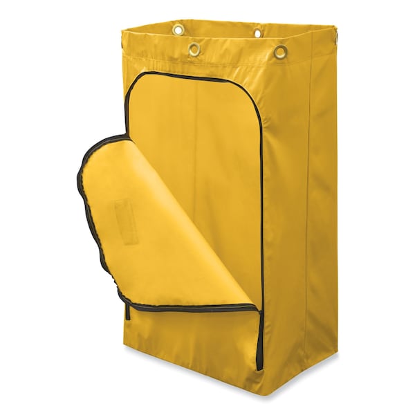 Rubbermaid Commercial Zippered Vinyl Cleaning Cart Bag, 24 gal, 17.25" x 30.5", Yellow - 1966719