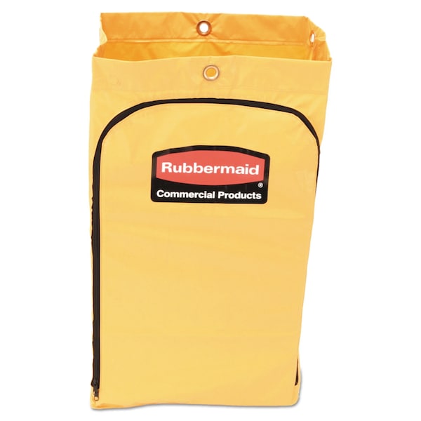 Rubbermaid Commercial Zippered Vinyl Cleaning Cart Bag, 24 gal, 17.25" x 30.5", Yellow - 1966719