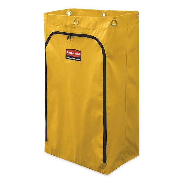 Rubbermaid Commercial Zippered Vinyl Cleaning Cart Bag, 24 gal, 17.25" x 30.5", Yellow - 1966719