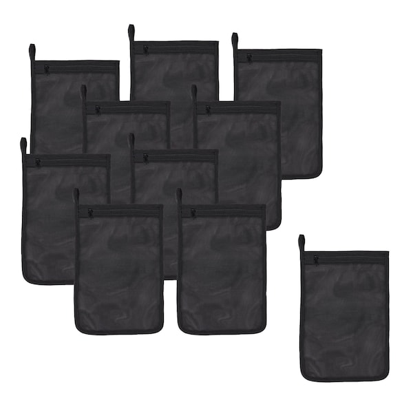 Ergodyne Zippered Mesh Wash Bag 10 Pack, Black - 13721