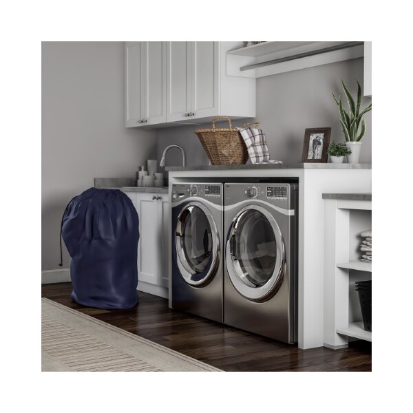 Hastings Home Heavy Duty Laundry Bag, Jumbo Tear Resistant Nylon Hamper with Drawstring, Storage/Travel(Navy Blue) - 812846ZMD