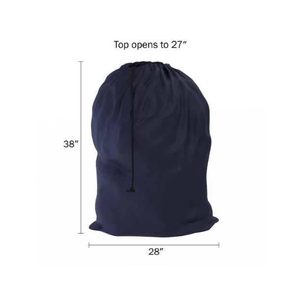 Hastings Home Heavy Duty Laundry Bag, Jumbo Tear Resistant Nylon Hamper with Drawstring, Storage/Travel(Navy Blue) - 812846ZMD