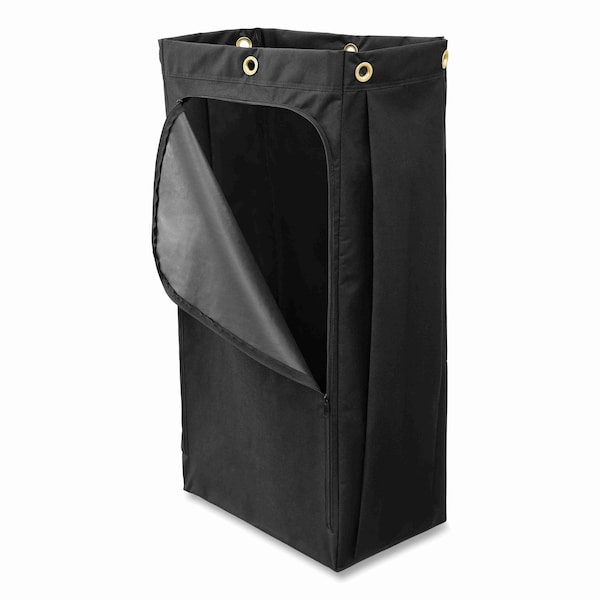 Rubbermaid Commercial Fabric Cleaning Cart Bag, 26 gal, 17.5" x 33", Black - 1966888