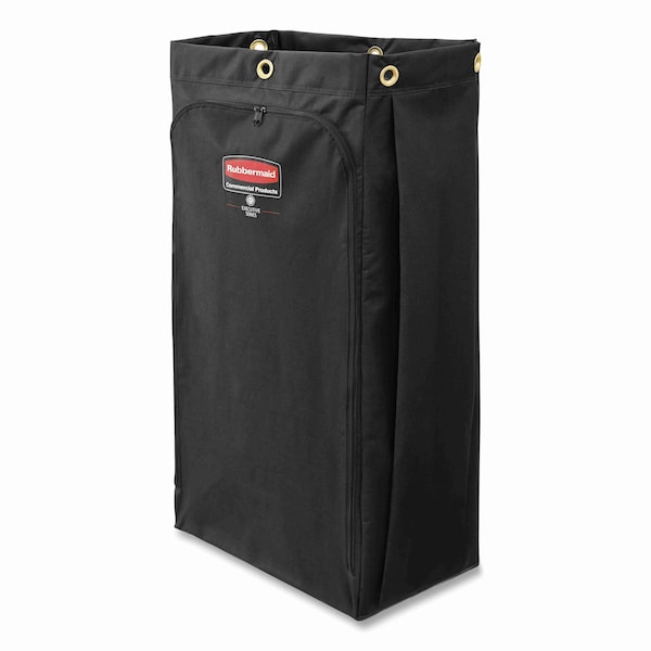 Rubbermaid Commercial Fabric Cleaning Cart Bag, 26 gal, 17.5" x 33", Black - 1966888
