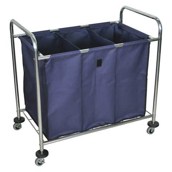 Luxor Laundry Cart, Navy Canvas Bag, w/Dividers - HL15