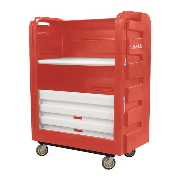 Royal Basket Trucks Turnabout Trk, 48 Cu ft., Red, Plstc, C - R48-RDX-TPC-6UNN