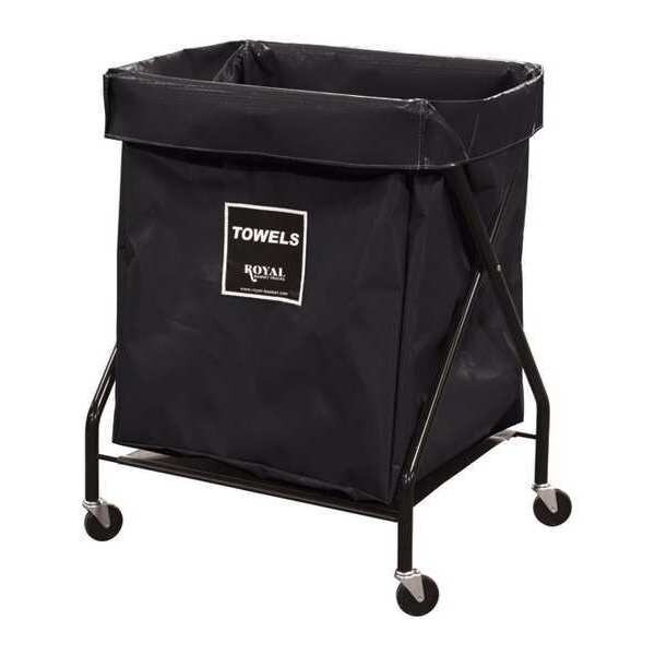 Royal Basket Trucks X-Frame Cart, 8 Bu, BK Vinyl, Towels - R08-KKX-XTA-3ONN