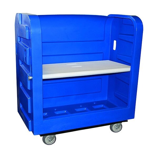 Royal Basket Trucks Linen Cart, Molded Plastic Shelves - G36-BLX-TPA-6UNN